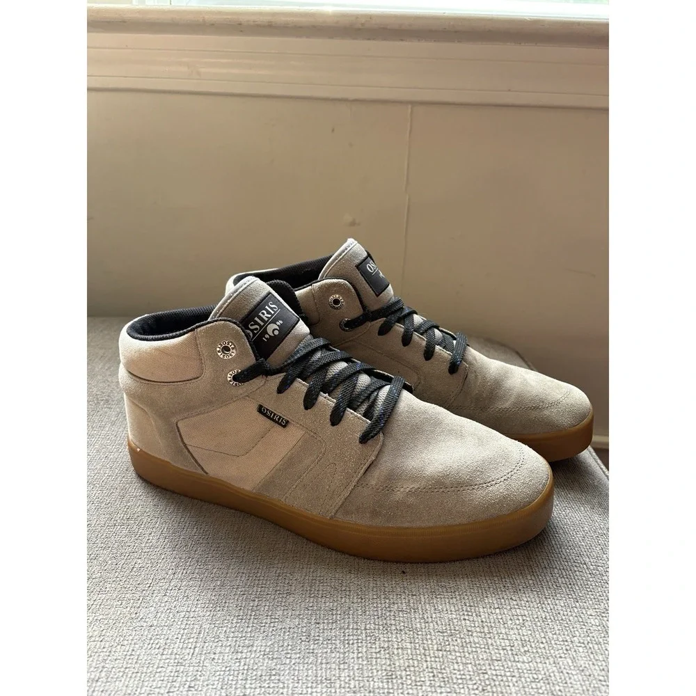 OSIRIS Skate Shoes Helix Men's Size 13 High Top Beige Tan Canvas  Sneakers